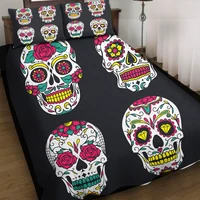 skull 3pcs quilt pillowcase birthday gift bedding set quilted duvet cover bed cover set home textiles