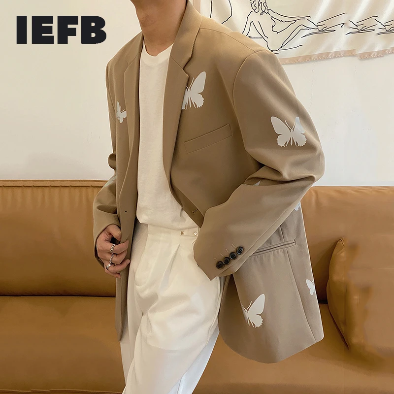 Мужской Блейзер IEFB в Корейском стиле повседневный свободный со светоотражающими