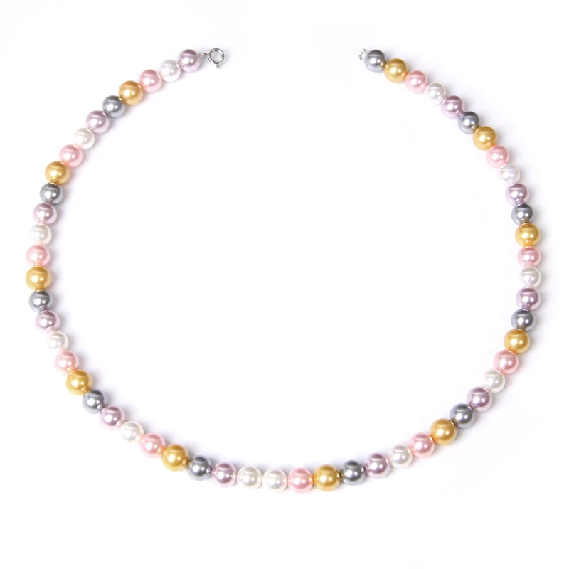 Многоцветный натуральный жемчуг ожерелье пресноводный морской ракушки