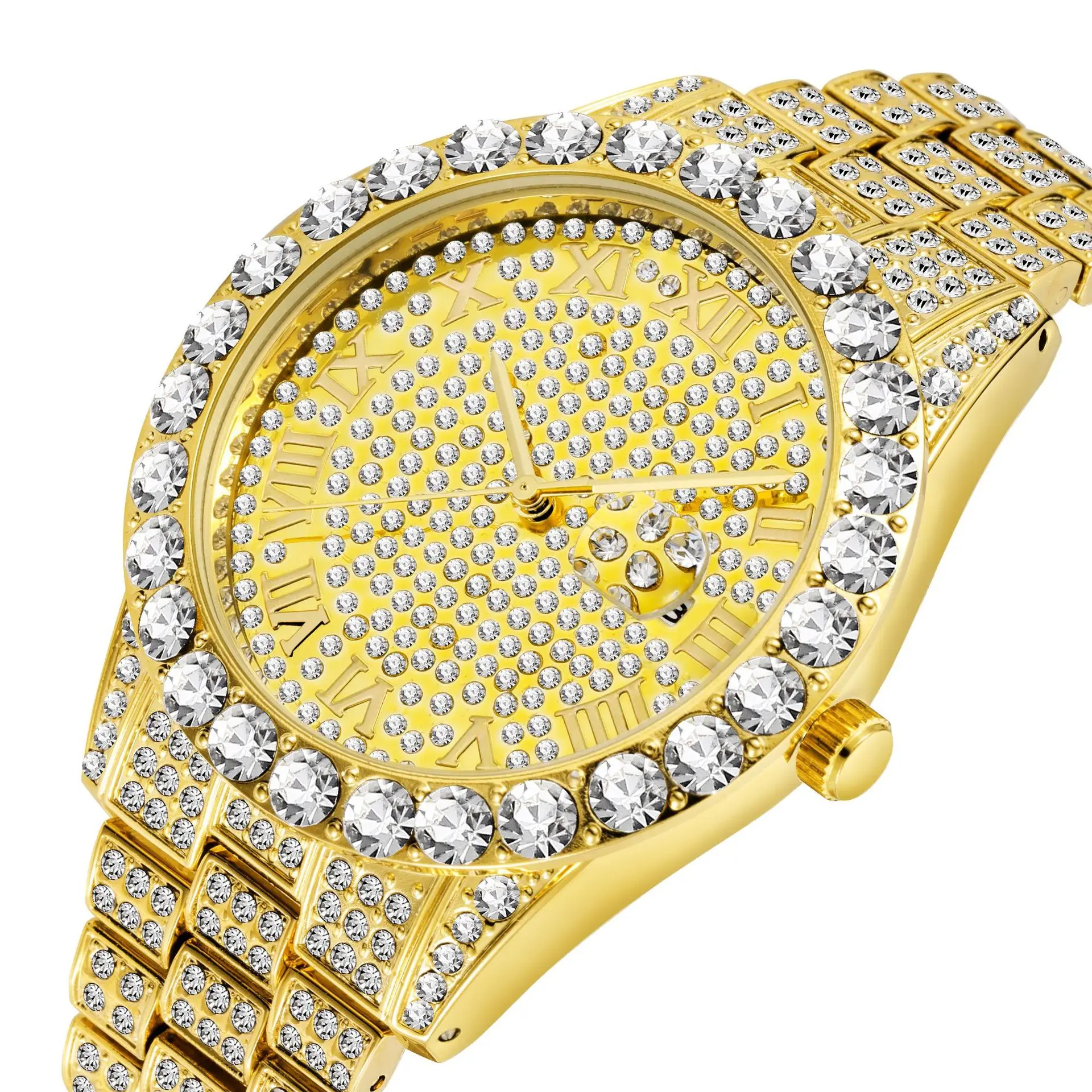 

2020 Iced out watch Male Watch Men Top Brand Luxury Army Big Diamond Sports Wrist Watch Diver Quartz Wristwatch