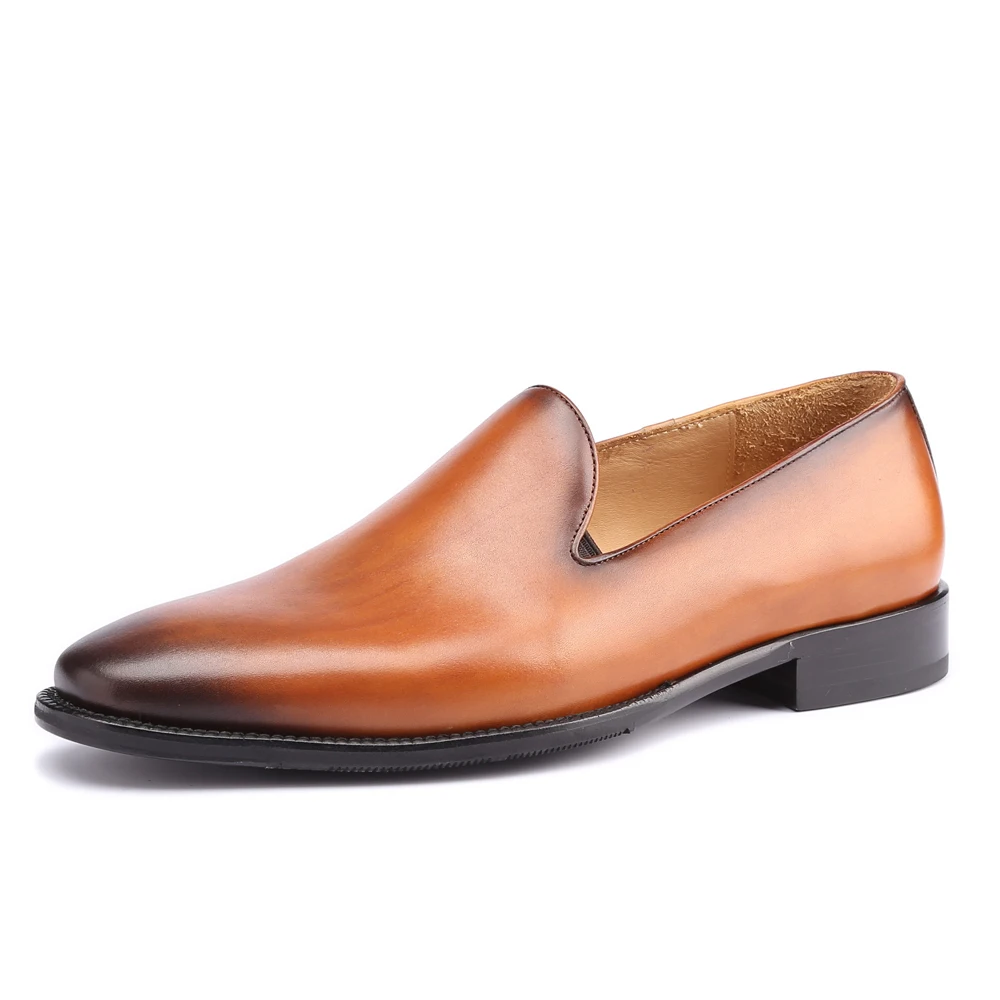 Мужские повседневные туфли из натуральной кожи роскошные Лоферы ручной работы в