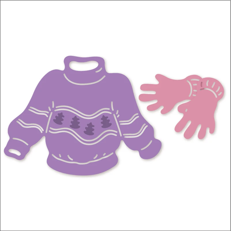 Свитер и перчатки рамка рождественские заготовки ремесленный Металл режущие