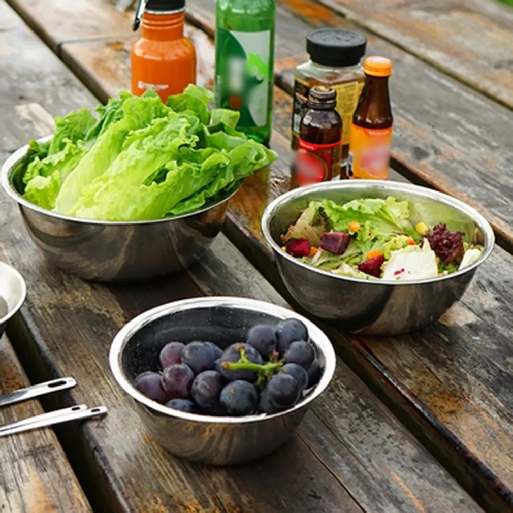 

Stainless Steel Mixing Bowls (5 pcs/set) Non Slip Nesting Whisking Bowls Set Mixing Bowls For Salad Cooking Baking
