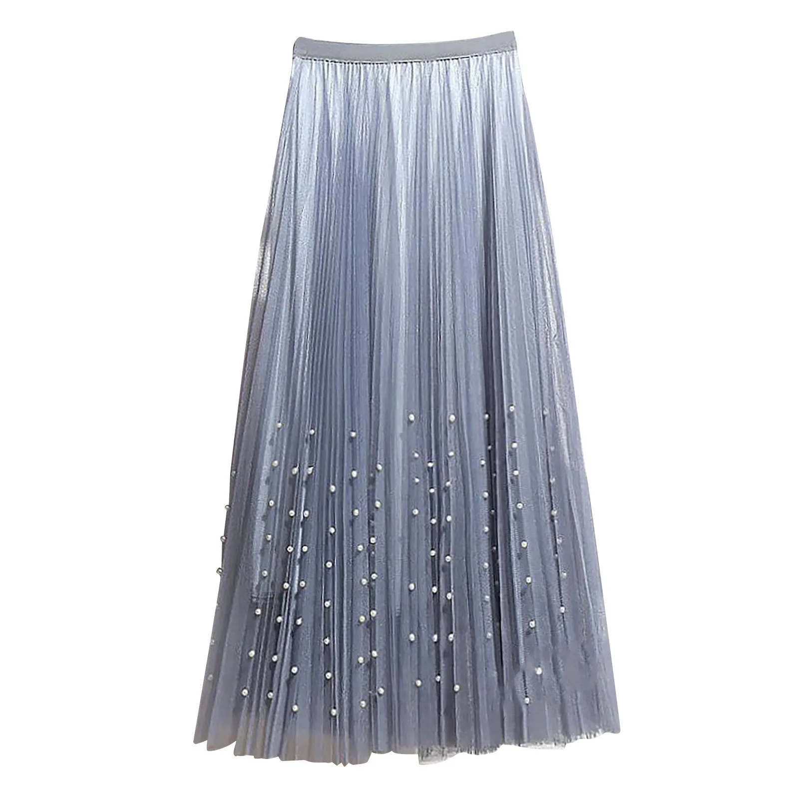 

2021 Summer Tulle Skirts Women's Long Mesh Skirts Black Gauze Skirt Spring Floral Appliques Elastic High Waist Mesh Tutu Skirts