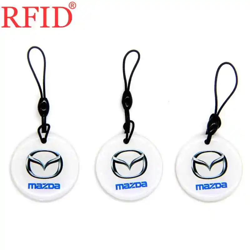 ID 125Khz EM4305 EM4205 Replicable Writable Auto Logos Pattern Keyfob RFID Card Circular Dropping Glue Keychain Access Control 1 |
