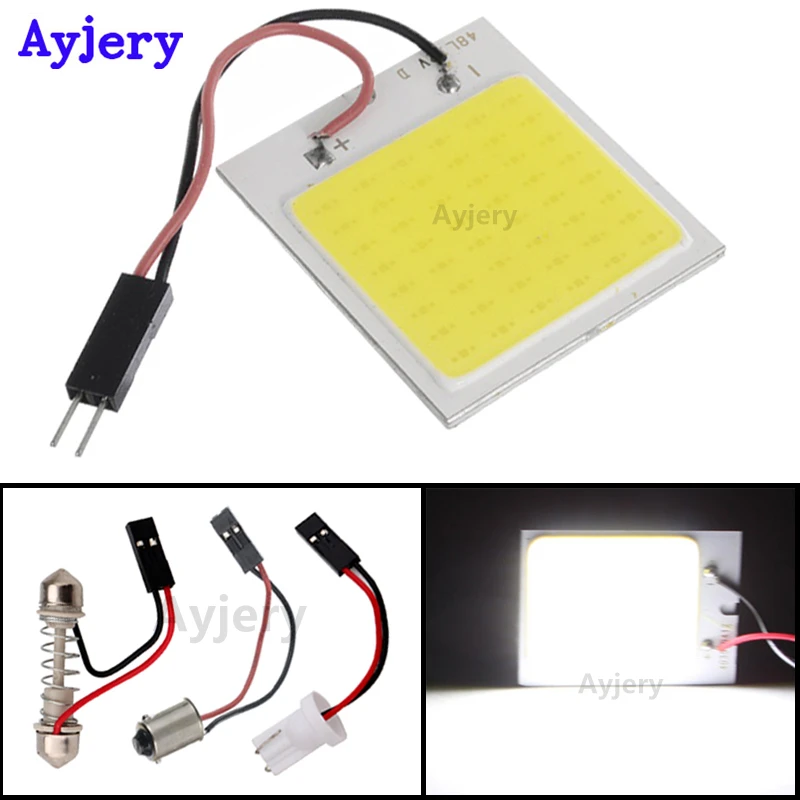 AYJERY 10 шт. Автомобильный светодиодный 48 SMD COB 48LED 12 В постоянного тока 480 люменов с T10