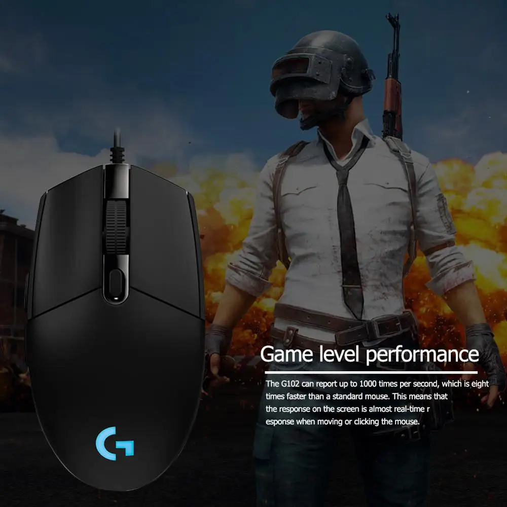 Игровая мышь Logitech G102 8000DPI регулируемая RGB программируемая механическая кнопка