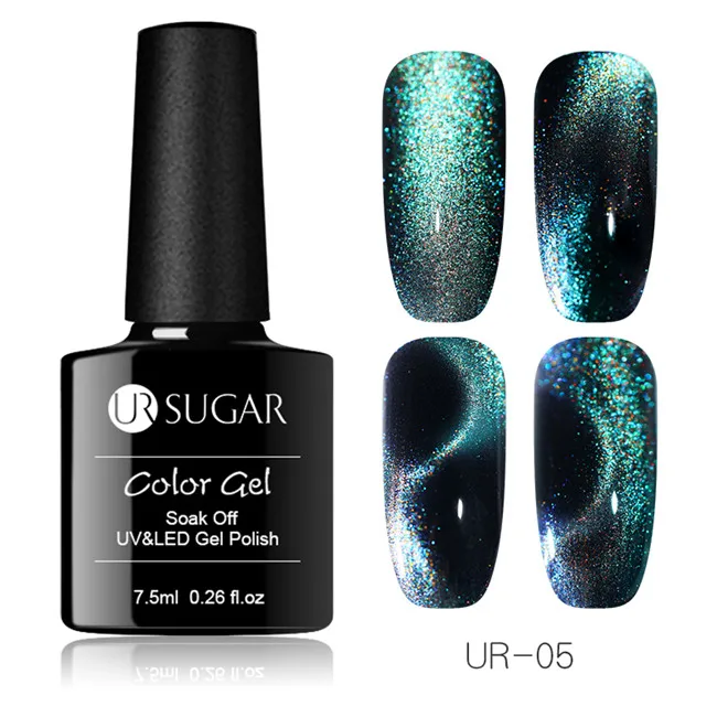 9D Magnetic 5 Ur Sugar 9D Galaxy Cat Eye Гель-лак для ногтей Хамелеон для использования с магнитом УФ Гель-лак для ногтей впитывающийся Гель-лак нужен черный базовый слой DIY - Цвет: 9D Magnetic 5