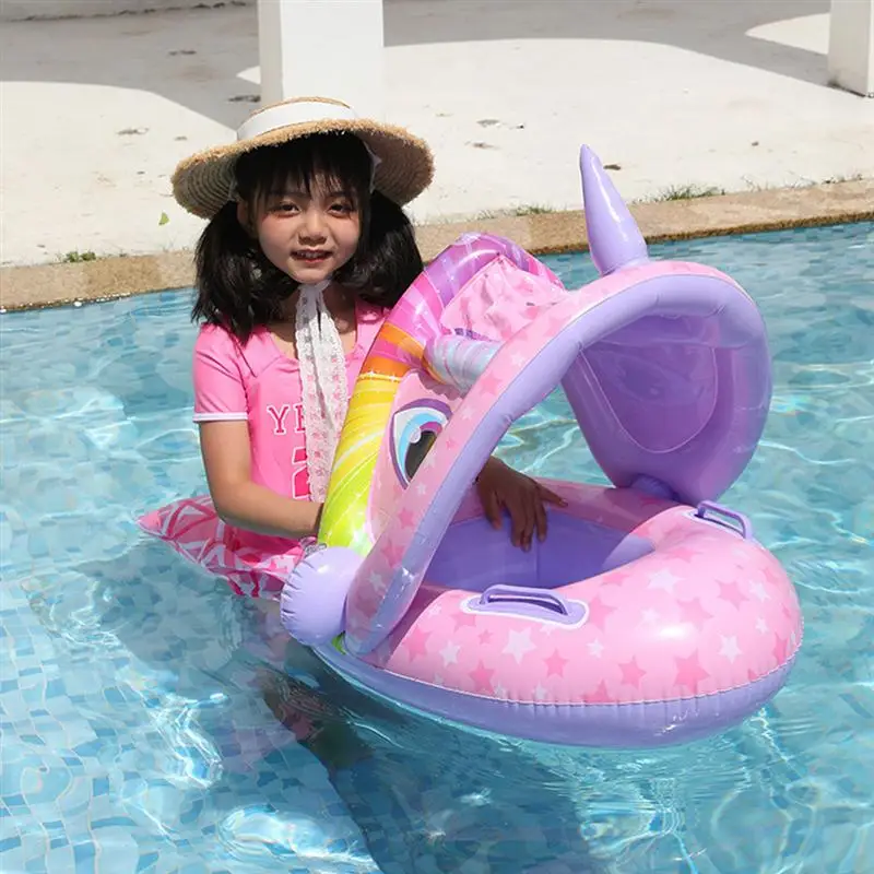 

1Pc Sun Protection Canopy Baby Children Swimming Ring Float with Safety Seat