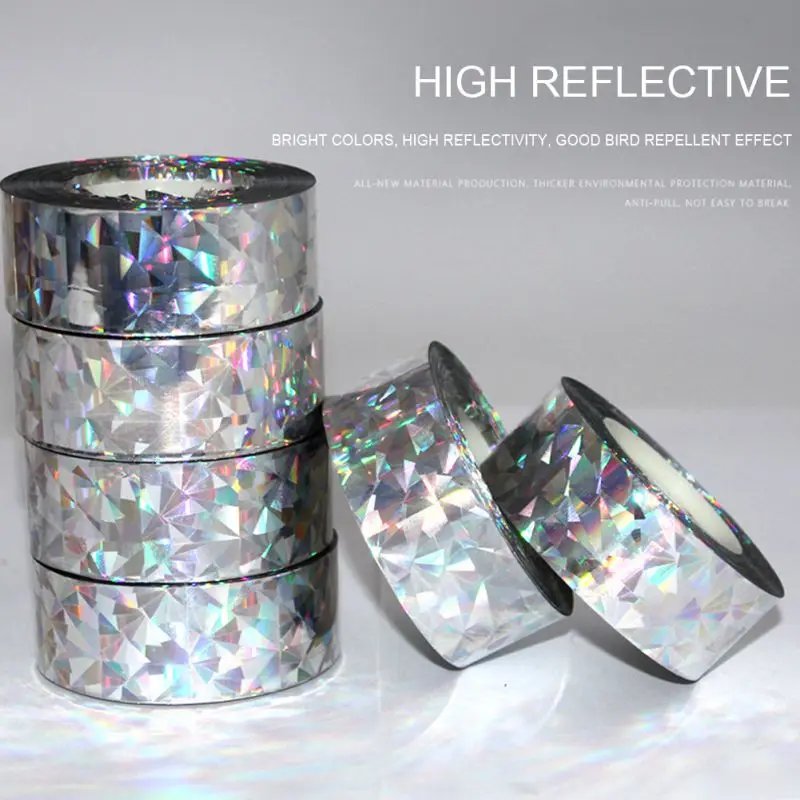 Лента для защиты от птиц голографическая двухсторонняя Светоотражающая