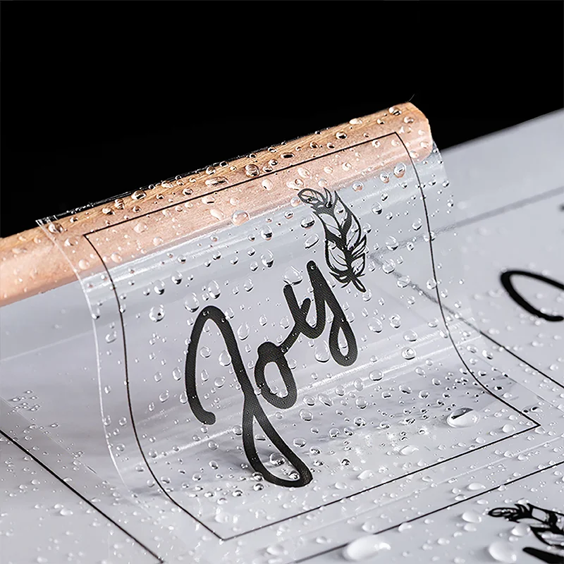 

Customize Transparent Logo Stickers Personalized DIY Labels PVC Transparent Stickers 100pcs/Pack