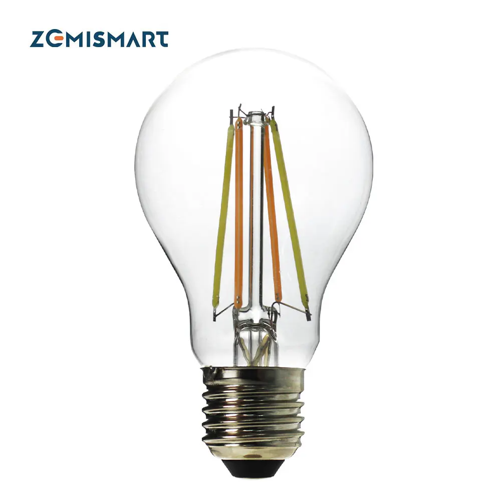 Zemismart – ampoule à Filament Led double couleur Zigbee A60, E27, lampe en tungstène intelligente Tuya 220V, ampoule rétro à incandescence Alexa Smartthings