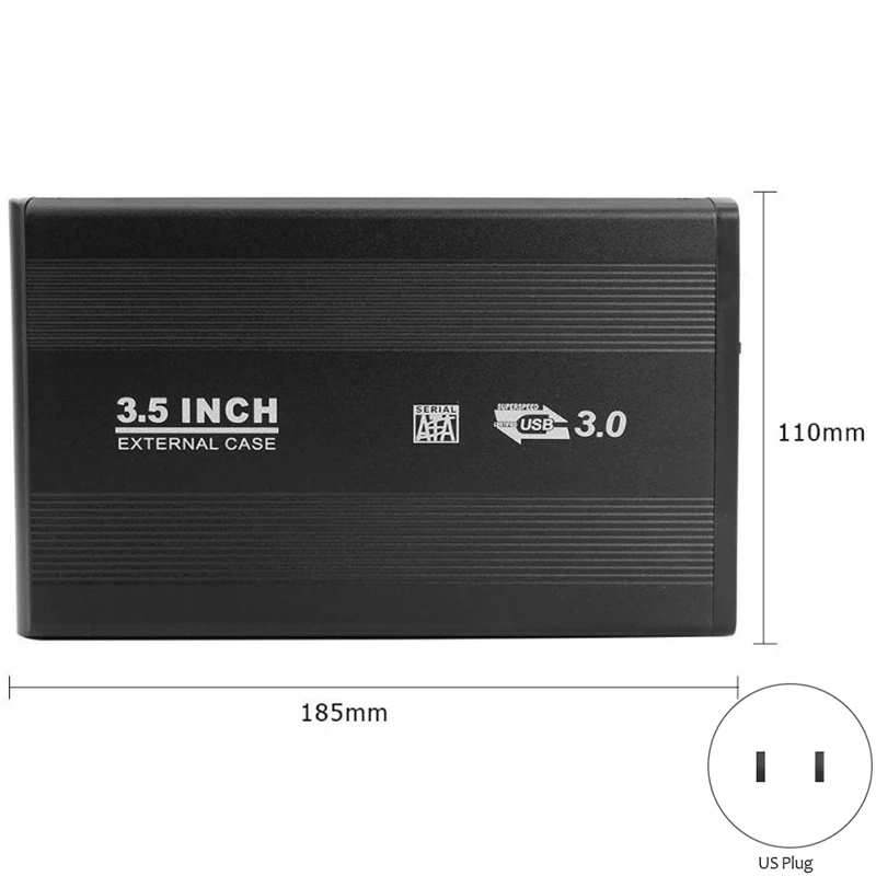 3 5 inch hard disk drive case sata to usb3 0 adapter external hdd enclosure high speed 5gbps hdd enclosure case free global shipping