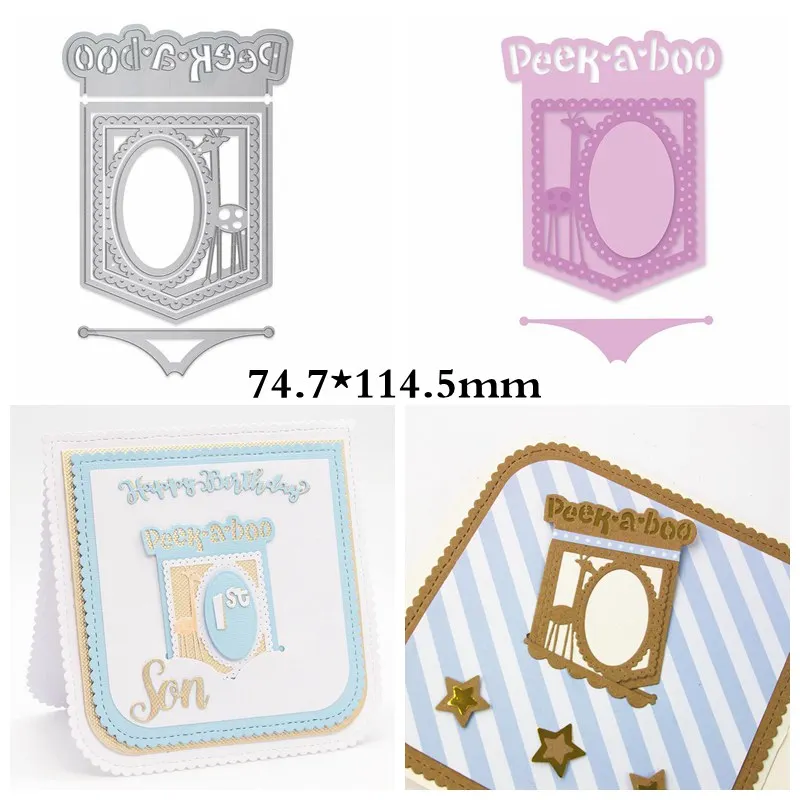 

Peek-a-boo Adorable Card Frame For Baby Die Cuts For Card Making Peek-a-boo Card Metal Cutting Dies Stencils Decoration New2019