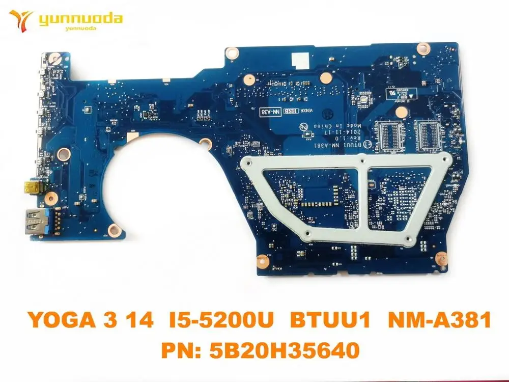 Оригинальная материнская плата для ноутбука Lenovo YOGA 3 14 I5-5200U BTUU1 NM-A381 PN 5B20H35640