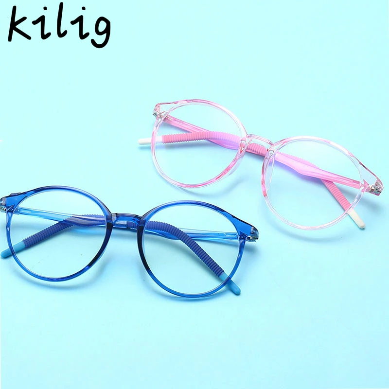 Синий светильник Дети очки Рамки оптический гибкий детский компьютер Блокировка