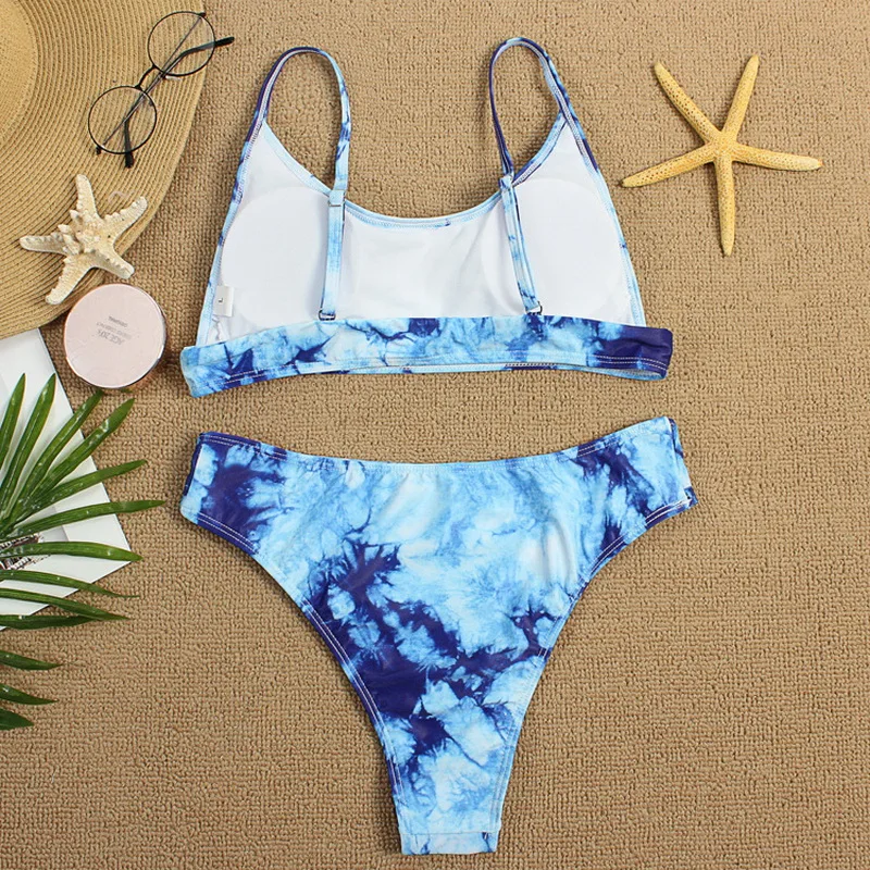 

Brazilian Bikini 2020 Woman Tankini Swimsuit Women Bikini Set Push Up Swimwear 2 Pieces Tie Dye Swim Suit Separate Swimming Suit