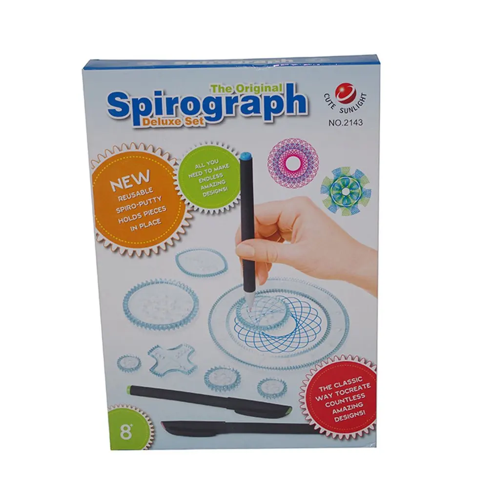 

Original Spirograph Rails Design Tin Draw Drawing Kids Create Toys Uk Million Flower Ruler Drawing For Children School Kids