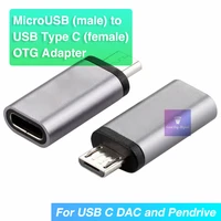 female usb c micro usb male otg adapter for android phone microusb 5 pin to usb type c converter for flash drive and usbc dac