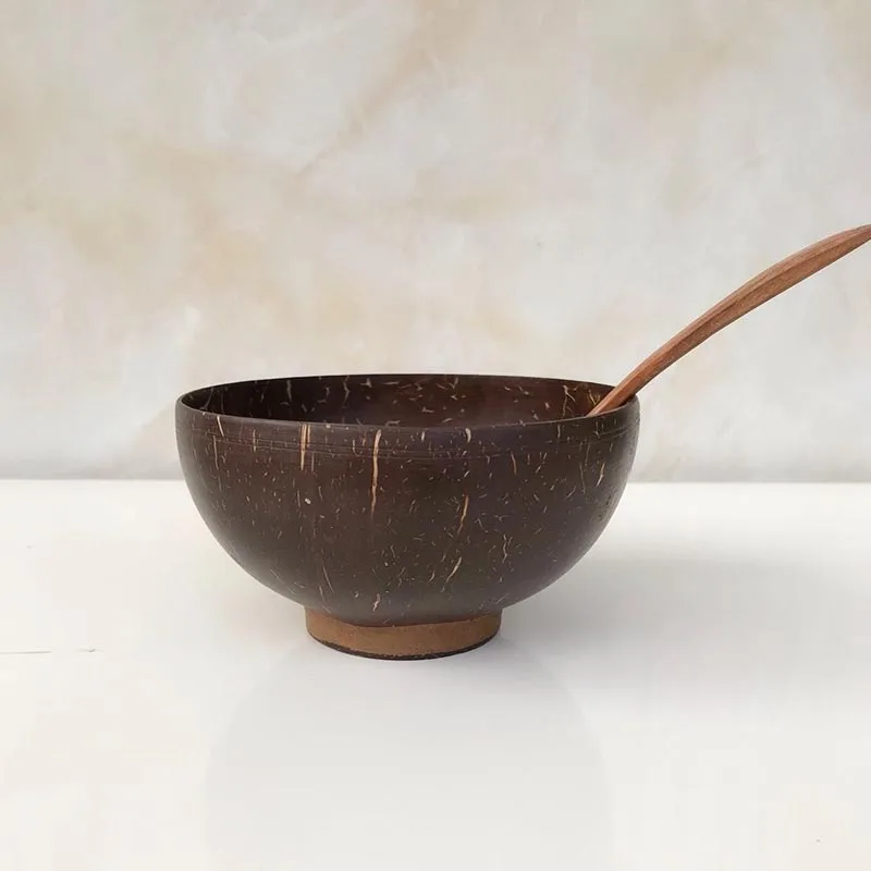 Натуральная миска из скорлупы кокоса деревянные миски ручной работы креативная