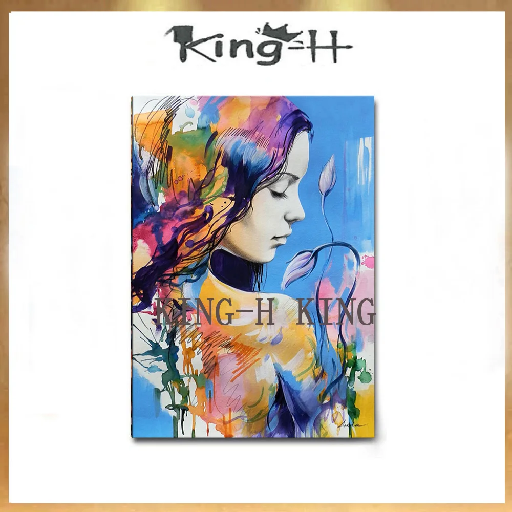 Мастерство художника ручной работы красивая девушка Уход за лошадьми Настенная