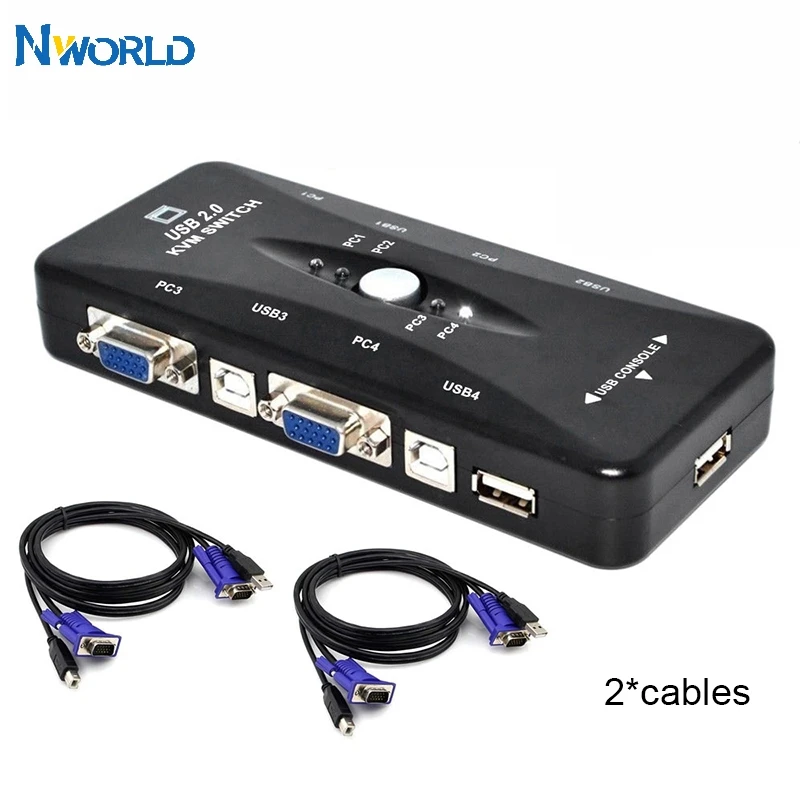 USB переключатели 2 0 VGA разветвитель 4 порта kvm переключатель принтер Мышь