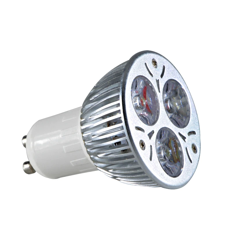 Gu10 led 220v алюминиевый прожектор Диммер 3W Высокое качество Gu 10 затемнение 1W * 3