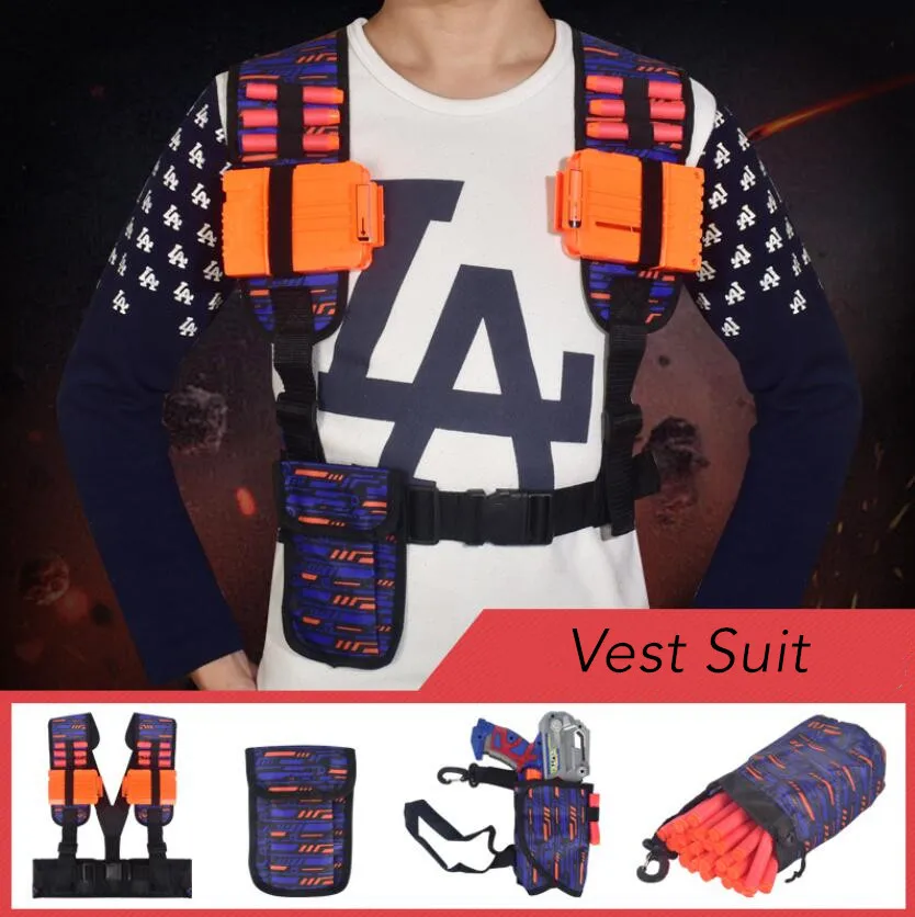 Vest Suit Уличный игрушечный костюм для Nerf пистолет тактическое оборудование пистолет пуля аксессуары для журналов пуля клип совместимый Nerf пистолет мальчик подарок - Цвет: Vest Suit