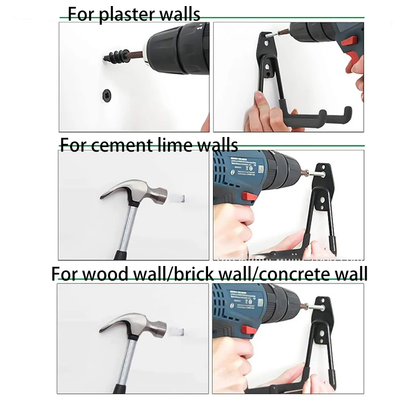 Metal Hook Garage Organizer Wall Mount Bicycle Support Hooks Anti-slip Storage Hook For Ladders Garden Tool Bike Accessories