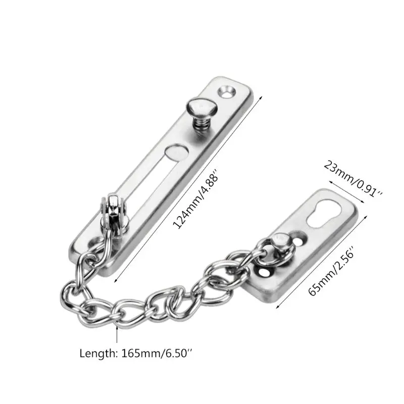 

304 Stainless Steel Security Door Sliding Chain Lock Anti-Theft Safety Guard Hardware Home Tool