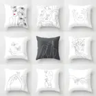 Наволочки Квадратные, подушка с портретном, черно-белые, с принтом, для дома, с изображением мизинцев, для диванной подушки