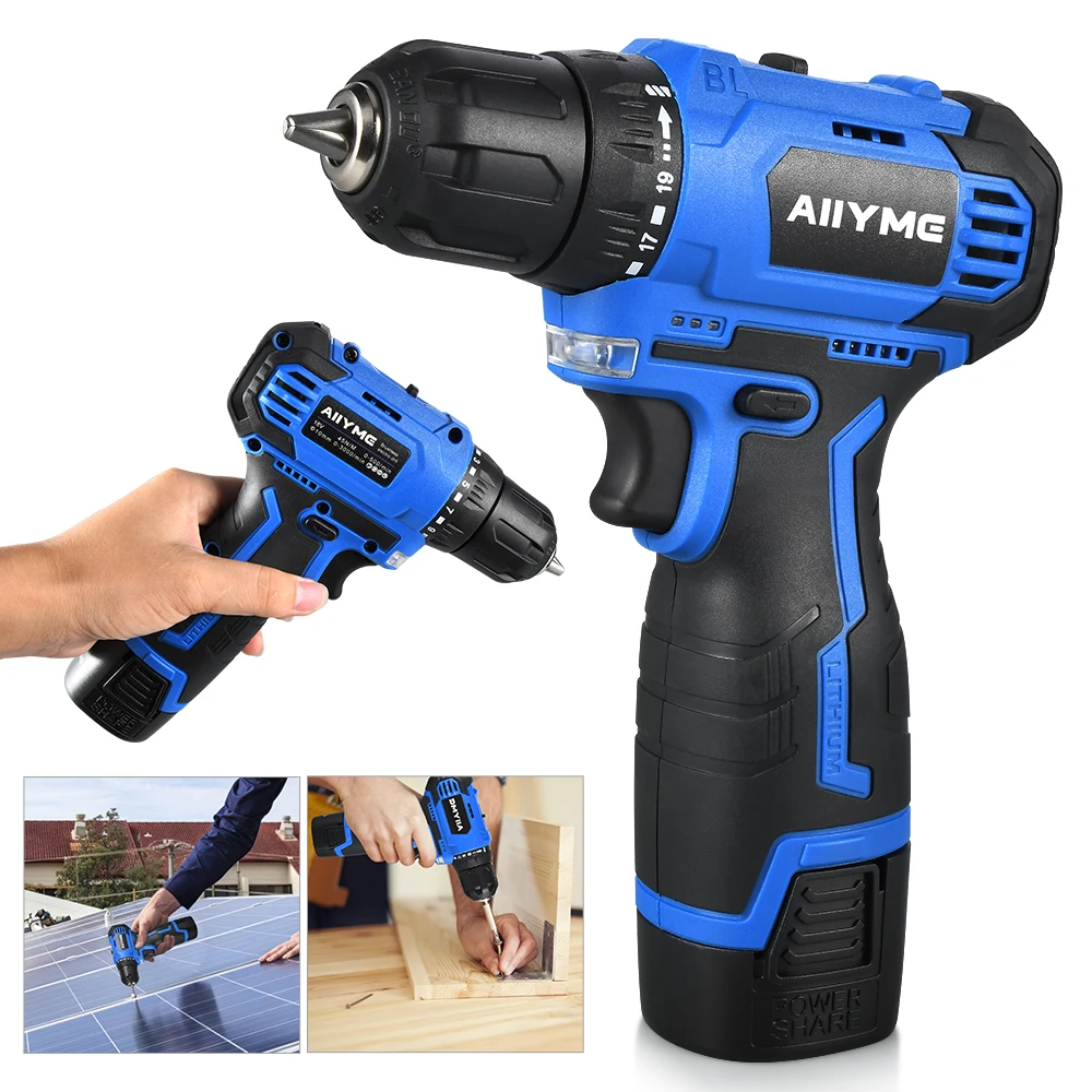 

18V Brushless Electric Drill 40NM Cordless Screwdriver 2000mAh Lithium Battery Impact Drill For Wood Metal Drilling Power Tool