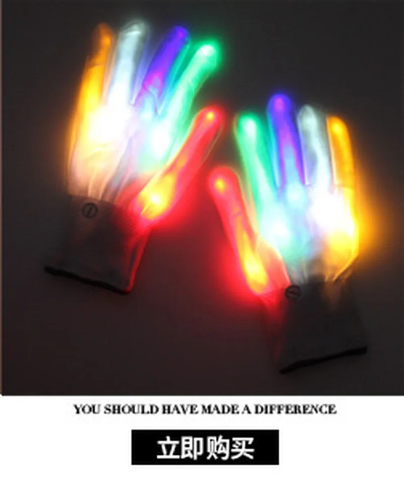 2 шт/1 пара цветные светодиодные перчатки Rave светильник Finger ing мигающие унисекс