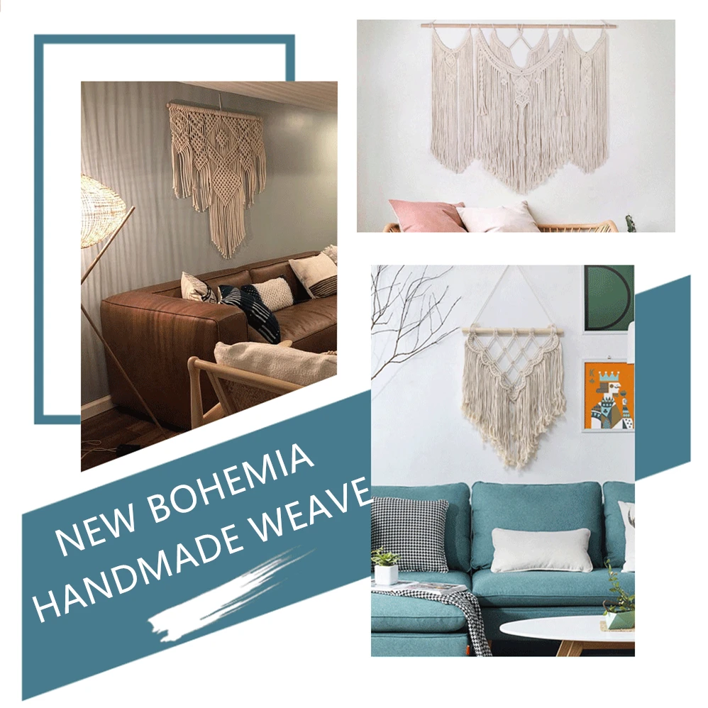 

New Design Floral Tapestry Wall Hanging Bohemian Handmade Woven Tapestry Geometric Modern Boho Living Room Bedroom Decoration