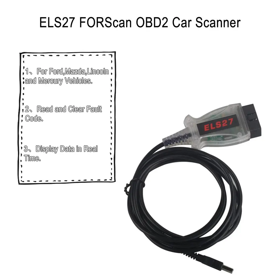 ELS27 FOR Scan V2.2.6 OBD2 USB Scanner Diagnostic Cable For Ford/Mazda/Lincoln/Mercury Code Reader Tools J2534 FTDI Adapters Hot |