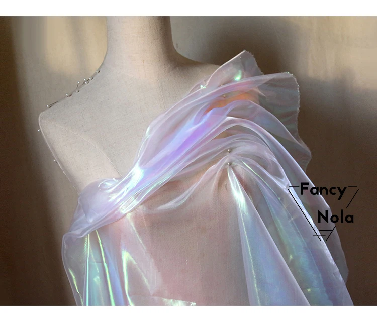 Лазерная Переливающаяся органза ширина 140 см сделай сам свадебное платье