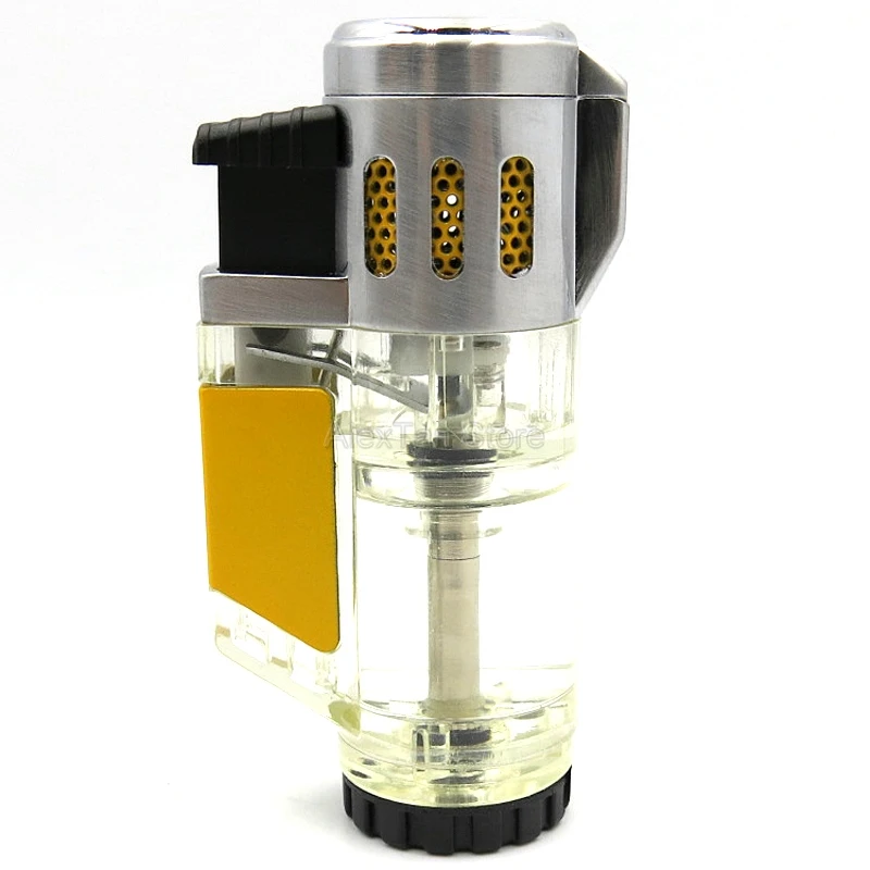 COHIBA элегантная прозрачная Зажигалка Winproof 3 Jet зажигалка факела сигарета регулируемые зажигалки для сигар