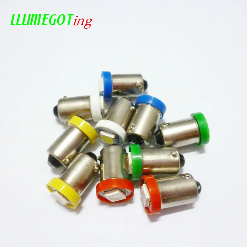100 шт. BA9S T4W#44#47 база 1SMD 5050 6,3 В переменного тока без полярности различные цвета доступны для Bally пинбол игра машина лампы