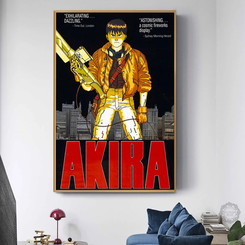 Плакат Akira с красными файтингами классическое японское аниме украшение для дома