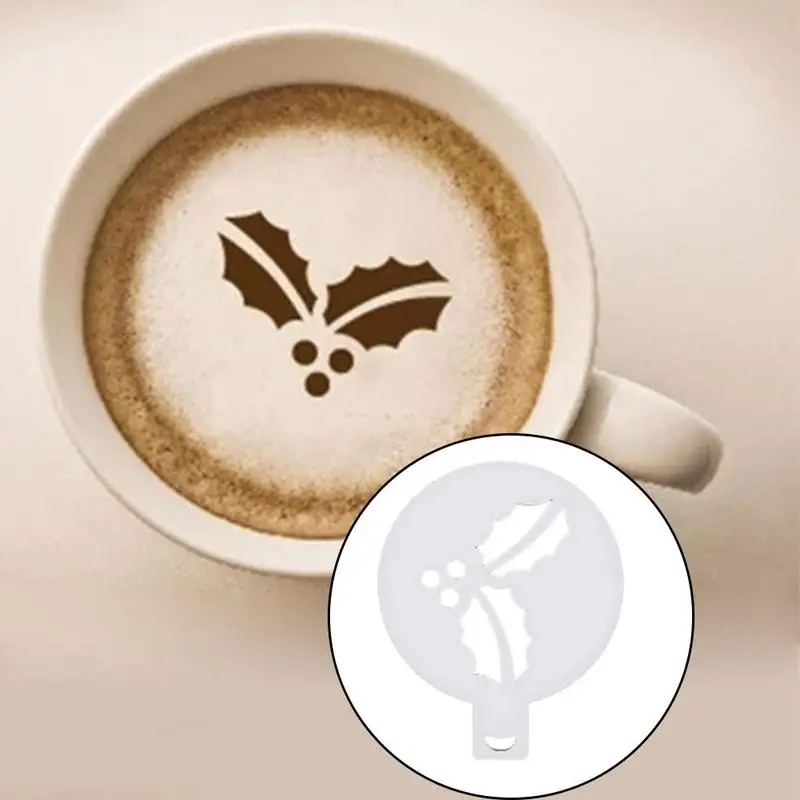 

8pcs/2Bags Cartoon Pattern Cappuccino Coffee Foam Spray Template Stencils DIY Decorating Coffee Printing Mold Barista Supplies