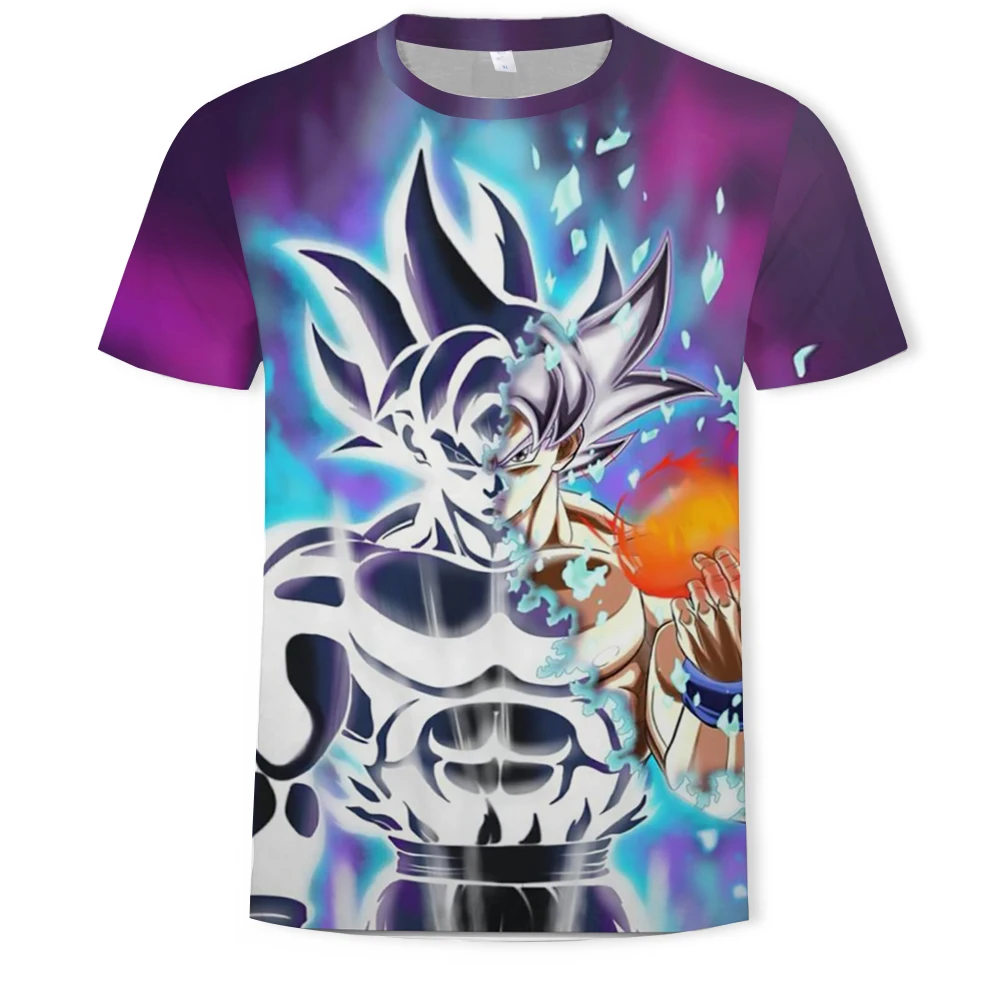 

Hot selling fashion handsome anime dragon ball printing 3D men's T-shirt street slim casual short-sleeved T-shirt