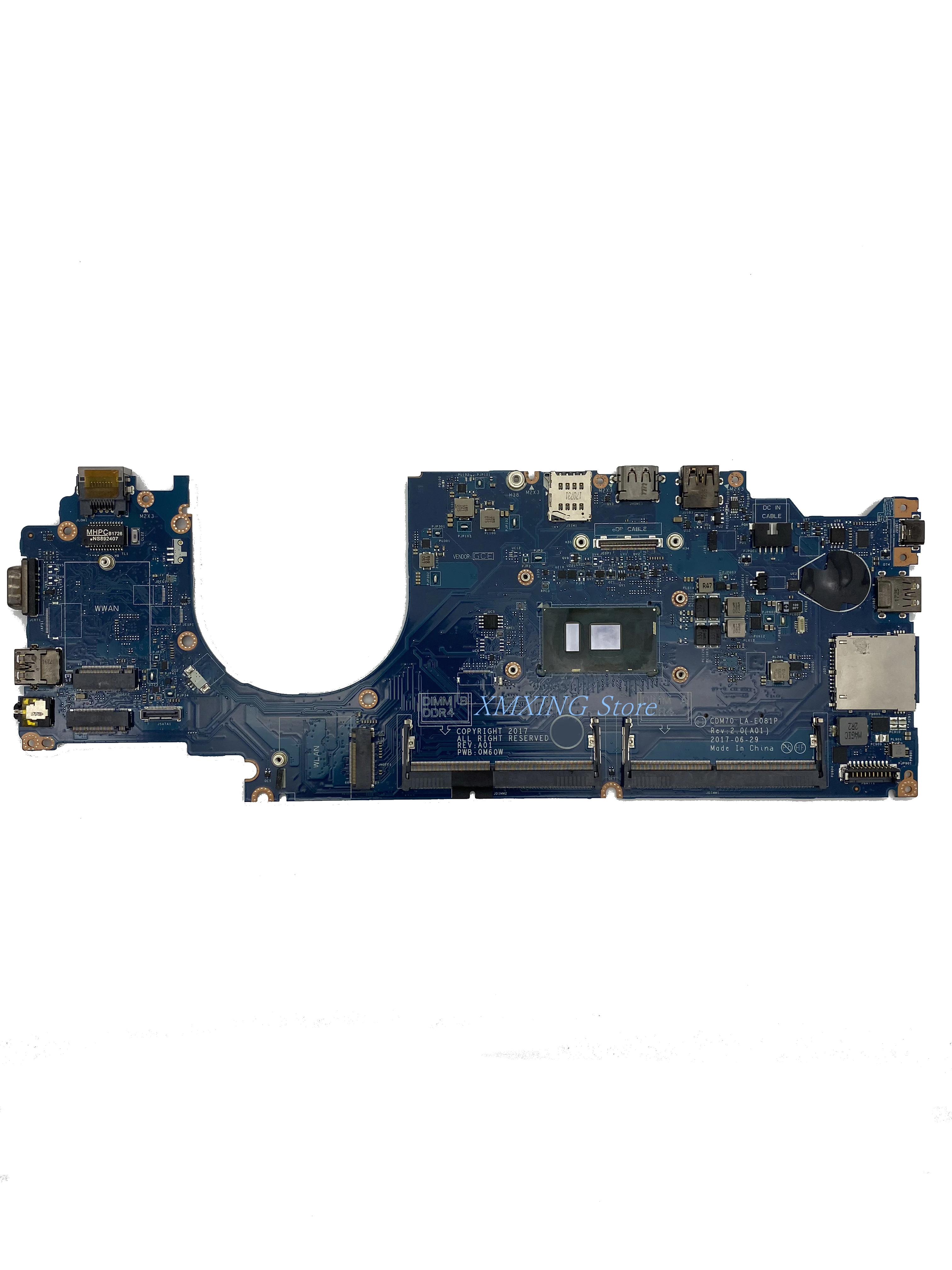 

FULCOL For DELL Latitude 5480 Laptop Motherboard CPU I5-7200U LA-E081P CN-0RR5H9 0RR5H9 RR5H9 Tested 100% work