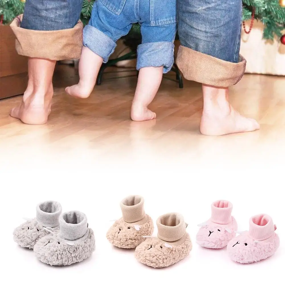 

Winter Baby Cotton Warm Shoes Lamb Fleece-lined Shoes With Soft Bottom Wool Shoes For 0-1 Years Old Toddler