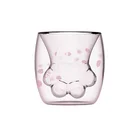 Чашка с кошачьими когтями Douyin, прозрачная термостойкая двухслойная чашка с когтями для девушек, милая чашка с когтями для кошек