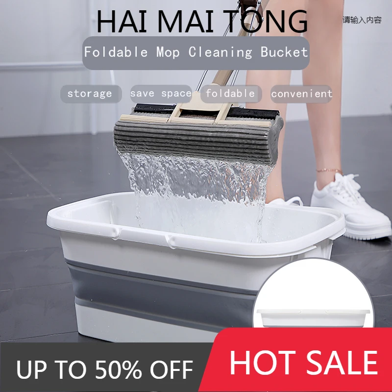 

Dropshipping Foldable Mop Bucket Fishing Bucket Mop Floor Cleaning Bucket Household Wash Basin Kitchen Mop Floor Cleaner Bucket