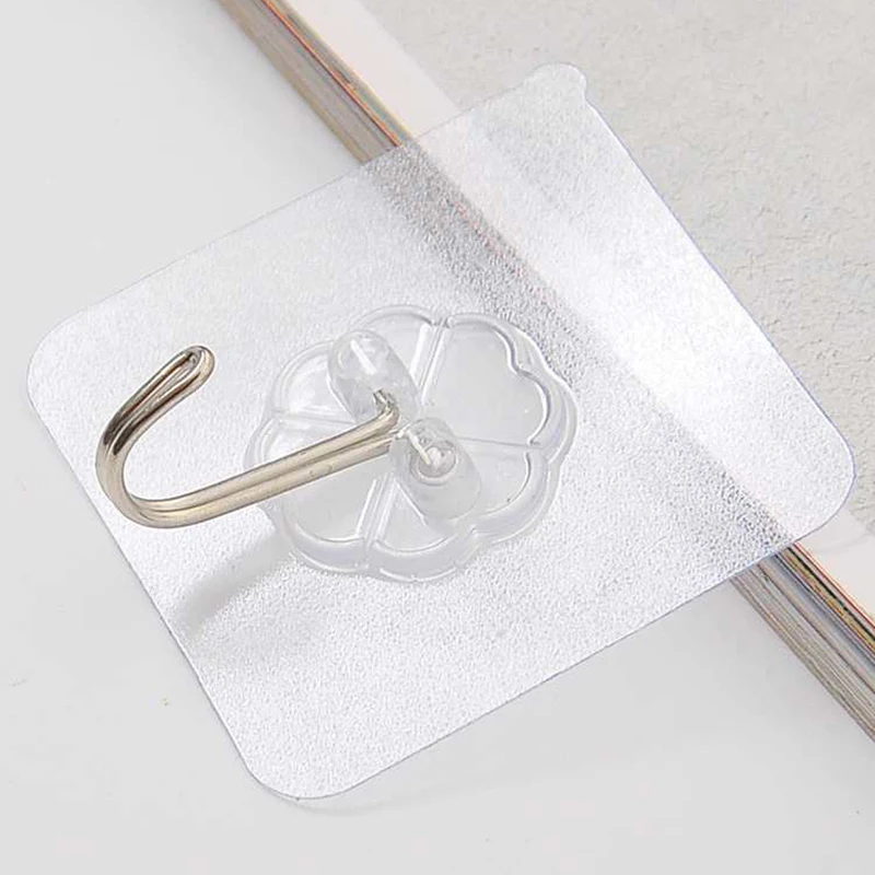 

Transparent Wall-mounted Invisible Nail-Free Super Suction Cup Adhesive Hook Household Kitchen Bathroom Accessories