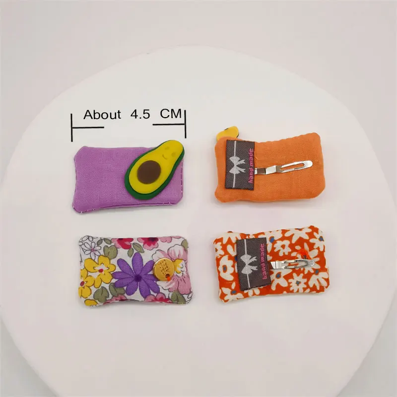 

2pcs/lot 2021 Kawaii Shining Kids Barrettes Headwear Cotton Print Flowers Hairpins Children Hair Clips For Girls Accessories