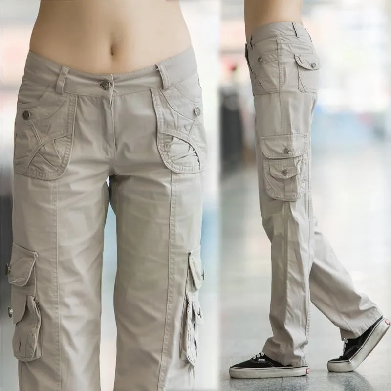 Брюки-карго женские много карманов | Спорт и развлечения