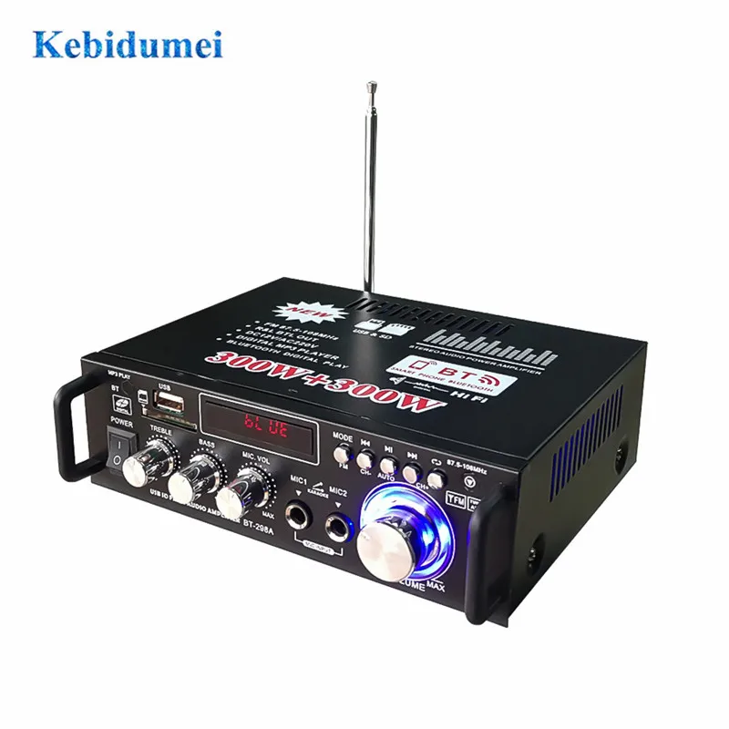 Автомобильный аудиоусилитель kebidumei 300 Вт + 220 В HIFI музыка Bluetooth домашний сабвуфер