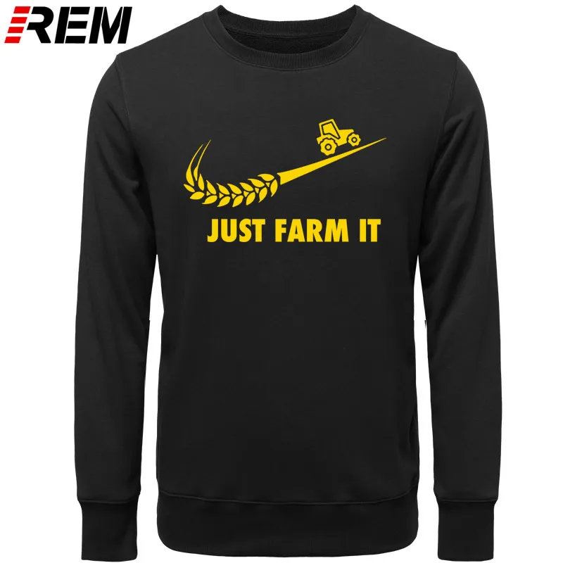 Худи rem Fashion Just Farm It для мужчин, с круглым вырезом, хлопок, с длинным рукавом, фермер, фермерский человек, топы, Толстовки, Толстовки - Цвет: BLACK YELLOW
